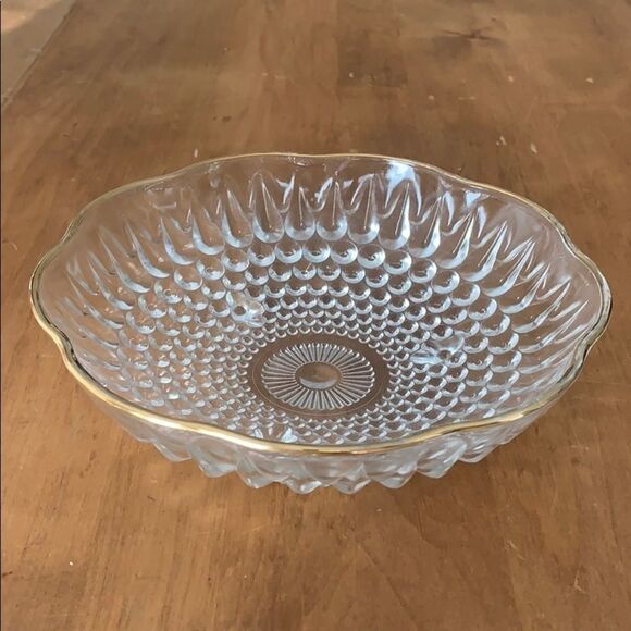 Antique Crystal dish with gold trim - Picture 1 of 3